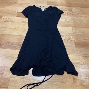 Mock tie waist cotton dress